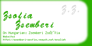 zsofia zsemberi business card